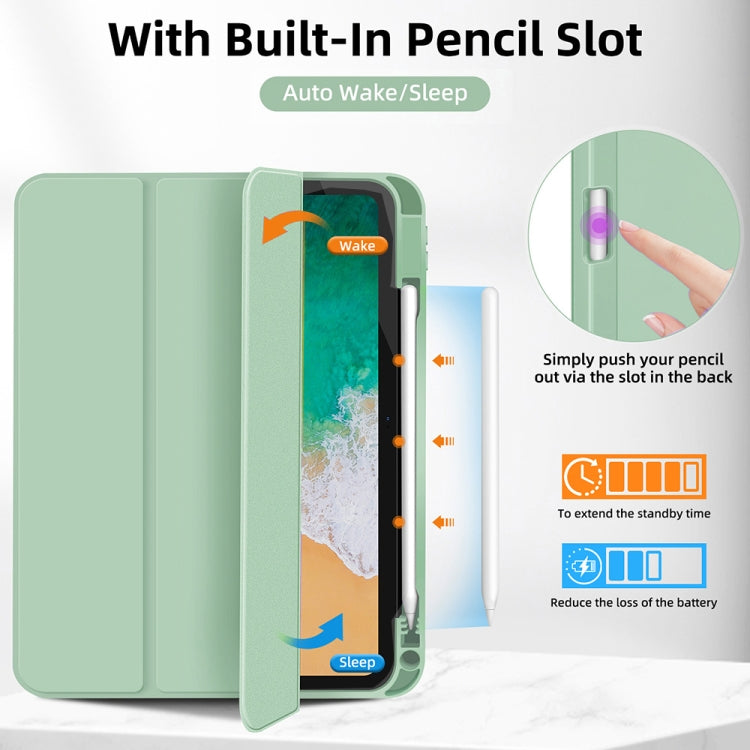 For iPad Pro 13 2024 3-fold TPU Smart Leather Tablet Case with Pen Slot(Green) - iPad Pro 13 2024 Cases by buy2fix | Online Shopping UK | buy2fix