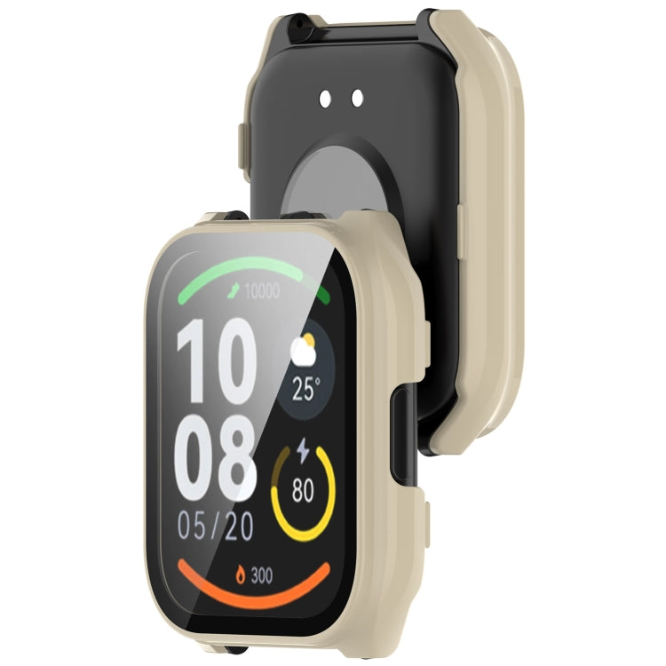 For Xiaomi HayLou Smart Watch 2 Pro PC + Tempered Film Integrated Watch Protective Case(Ivory White) - Watch Cases by buy2fix | Online Shopping UK | buy2fix
