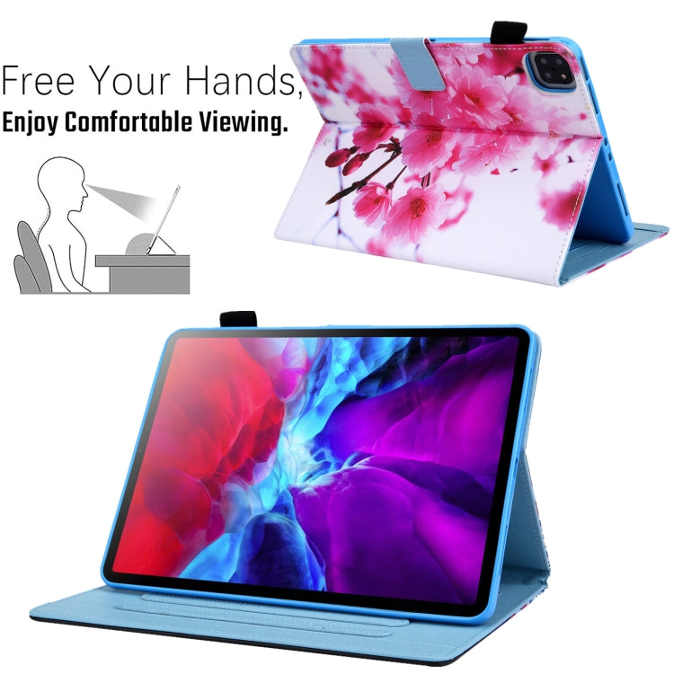 For iPad Pro 11 2024 Colored Drawing Leather Smart Tablet Case(Cherry Blossom) - iPad Pro 11 2024 Cases by buy2fix | Online Shopping UK | buy2fix