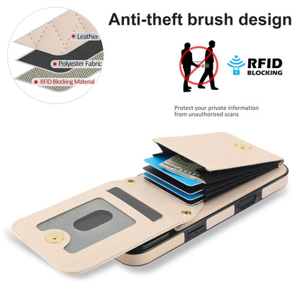 For iPhone 16 YM015 Crossbody Rhombic Card Bag RFID Phone Case(White) - iPhone 16 Cases by buy2fix | Online Shopping UK | buy2fix