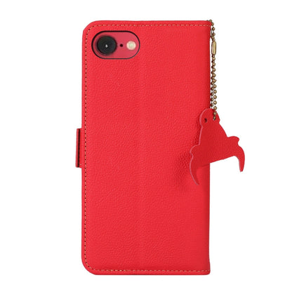 For iPhone 16e Side-Magnetic TJ Genuine Leather RFID Phone Case(Red) - iPhone 16e Cases by buy2fix | Online Shopping UK | buy2fix