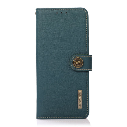 For iPhone SE 2024 KHAZNEH Custer Genuine Leather RFID Phone Case(Green) - More iPhone Cases by buy2fix | Online Shopping UK | buy2fix