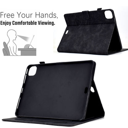 For iPad Pro 11 2024 Fortune Tree Embossed Leather Smart Tablet Case(Black) - iPad Pro 11 2024 Cases by buy2fix | Online Shopping UK | buy2fix