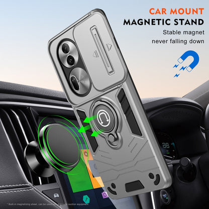 For OPPO Reno11 Pro Global Camshield Ring Holder Phone Case(Grey) - Reno11 Pro Cases by buy2fix | Online Shopping UK | buy2fix