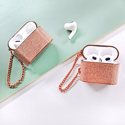 For AirPods 2 / 1 Cylindrical Glitter Leather Texture Bluetooth Earphone Protective Case(Gold) - For AirPods 1/2 by buy2fix | Online Shopping UK | buy2fix