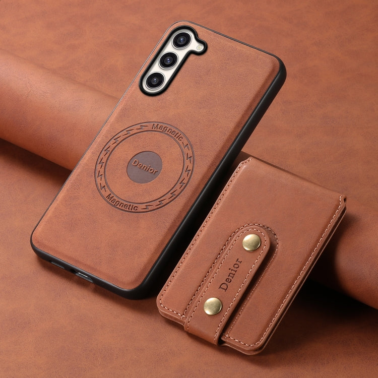 For Samsung Galaxy S23+ 5G Denior D14 NK Retro Pattern MagSafe Magnetic Card Holder Leather Phone Case(Brown) - Galaxy S23+ 5G Cases by Denior | Online Shopping UK | buy2fix