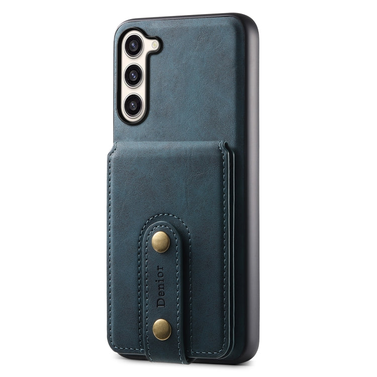 For Samsung Galaxy S23+ 5G Denior D14 NK Retro Pattern MagSafe Magnetic Card Holder Leather Phone Case(Blue) - Galaxy S23+ 5G Cases by Denior | Online Shopping UK | buy2fix