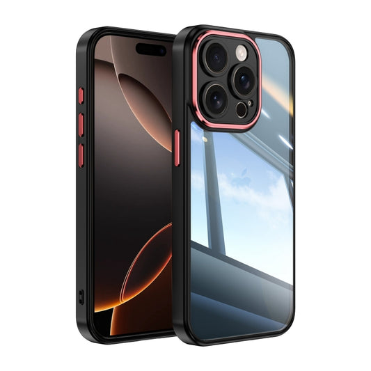 For iPhone 16 Pro Max Acrylic Hybrid TPU Armor Shockproof Phone Case(Black Red) - iPhone 16 Pro Max Cases by buy2fix | Online Shopping UK | buy2fix