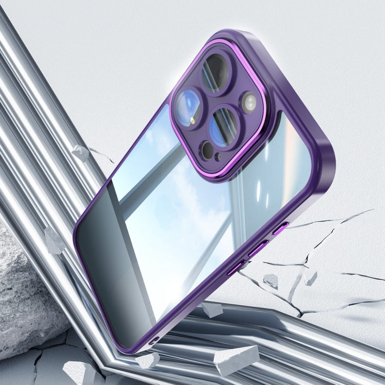 For iPhone 16 Pro Acrylic Hybrid TPU Armor Shockproof Phone Case(Purple) - iPhone 16 Pro Cases by buy2fix | Online Shopping UK | buy2fix