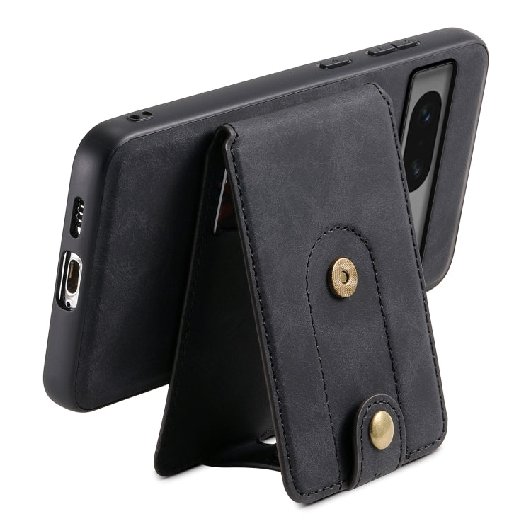 For Google Pixel 7 5G Denior D14 NK Retro Pattern MagSafe Magnetic Card Holder Leather Phone Case(Black) - Google Cases by Denior | Online Shopping UK | buy2fix