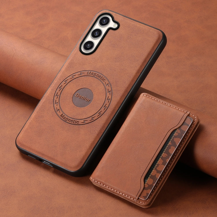 For Samsung Galaxy S23+ 5G Denior D13 Retro Texture Leather MagSafe Card Bag Phone Case(Brown) - Galaxy S23+ 5G Cases by Denior | Online Shopping UK | buy2fix