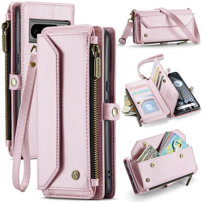 For Google Pixel 8 Pro CaseMe C36 Card Slots Zipper Wallet RFID Anti-theft Leather Phone Case(Pink) - Google Cases by CaseMe | Online Shopping UK | buy2fix