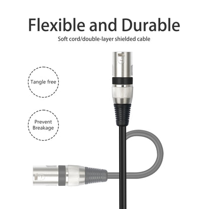 TC145BK55 6.35mm 1/4 TRS Male to XLR 3pin Male Microphone Cable, Length:2m(Black) - Microphone Audio Cable & Connector by buy2fix | Online Shopping UK | buy2fix