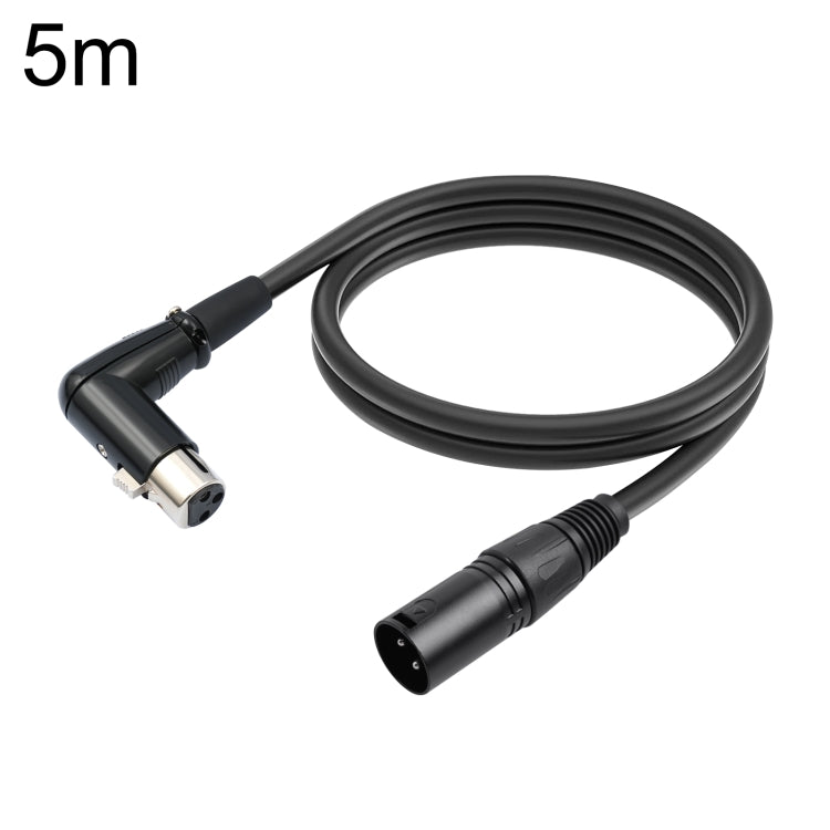 XK041L XLR 3pin Straight Male to Elbow Female Audio Cable, Length:5m(Black) - Microphone Audio Cable & Connector by buy2fix | Online Shopping UK | buy2fix