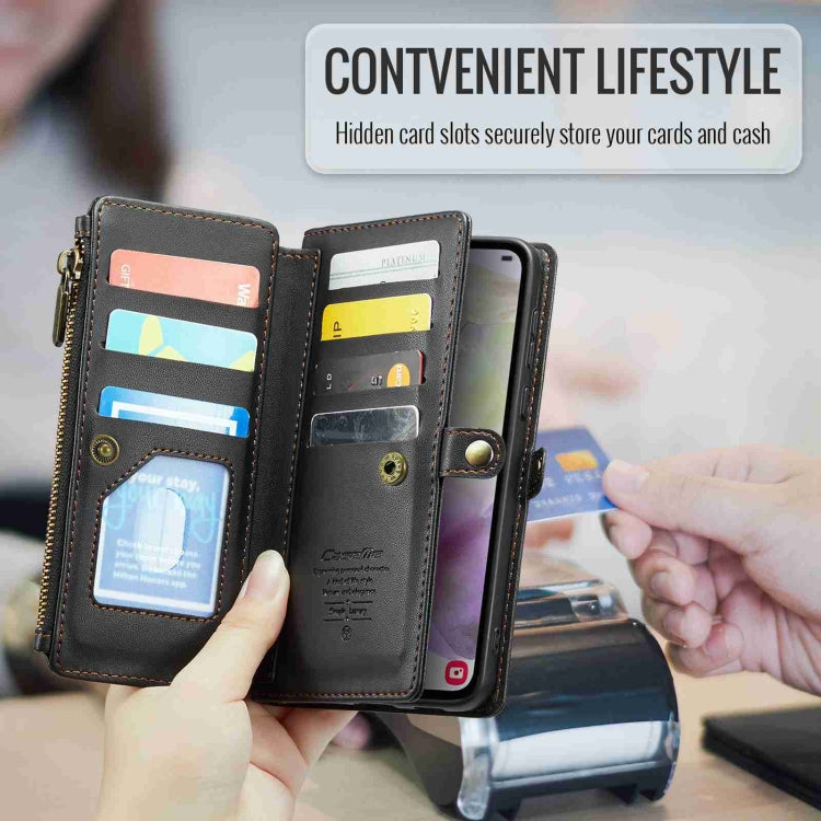 For Samsung Galaxy A35 5G CaseMe C36 Card Slots Zipper Wallet RFID Anti-theft Leather Phone Case(Black) - Galaxy Phone Cases by CaseMe | Online Shopping UK | buy2fix