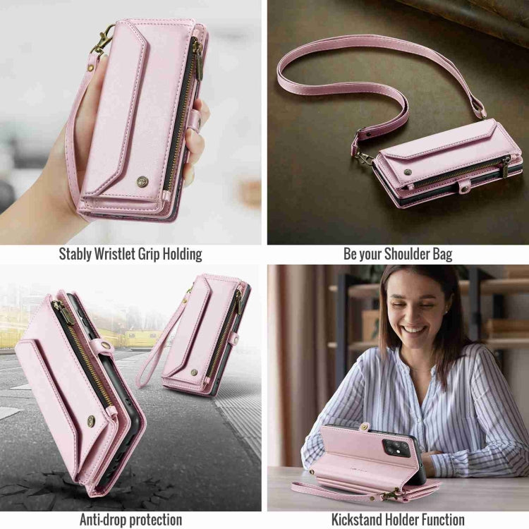 For Samsung Galaxy A71 4G CaseMe C36 Card Slots Zipper Wallet RFID Anti-theft Leather Phone Case(Pink) - Galaxy Phone Cases by CaseMe | Online Shopping UK | buy2fix