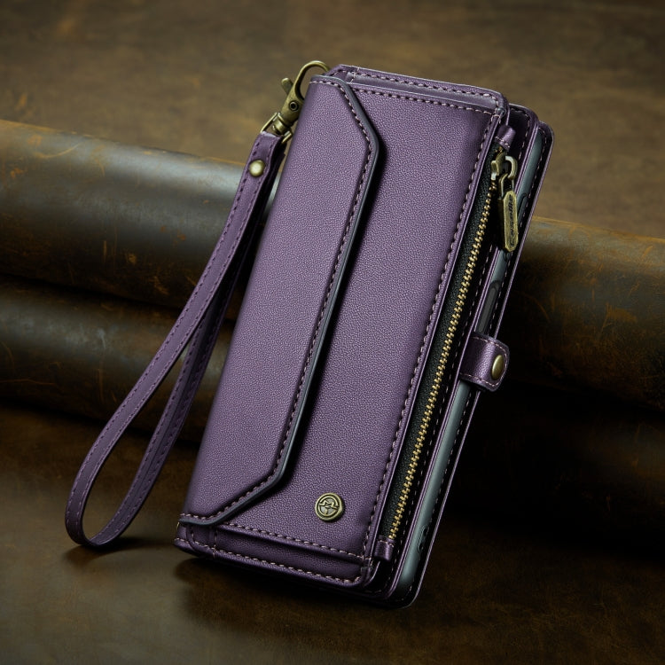 For Samsung Galaxy S20 Ultra CaseMe C36 Card Slots Zipper Wallet RFID Anti-theft Leather Phone Case(Purple) - Galaxy Phone Cases by CaseMe | Online Shopping UK | buy2fix