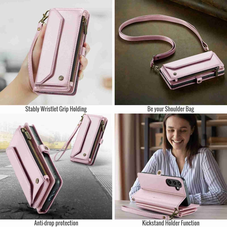 For Samsung Galaxy S23 FE 5G CaseMe C36 Card Slots Zipper Wallet RFID Anti-theft Leather Phone Case(Pink) - Galaxy S23 FE 5G Cases by CaseMe | Online Shopping UK | buy2fix