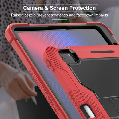 For iPad Pro 13 2024 Shockproof Silicone Hybrid PC Tablet Case with Holder(Black + Red) - iPad Pro 13 2024 Cases by buy2fix | Online Shopping UK | buy2fix