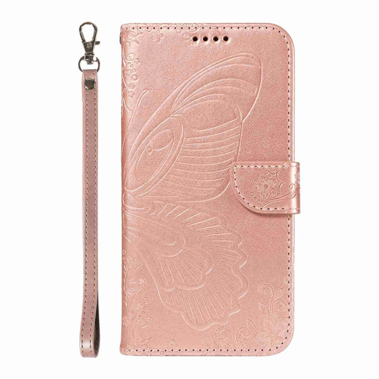 For Sony Xperia 1 VI 2024 Swallowtail Butterfly Embossed Leather Phone Case(Rose Gold) - Sony Cases by buy2fix | Online Shopping UK | buy2fix