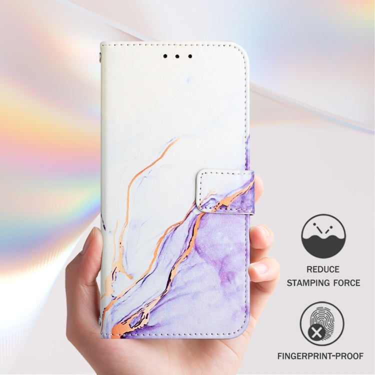 For Xiaomi Redmi K70 / K70 Pro PT003 Marble Pattern Flip Leather Phone Case(White Purple) - K70 Cases by buy2fix | Online Shopping UK | buy2fix