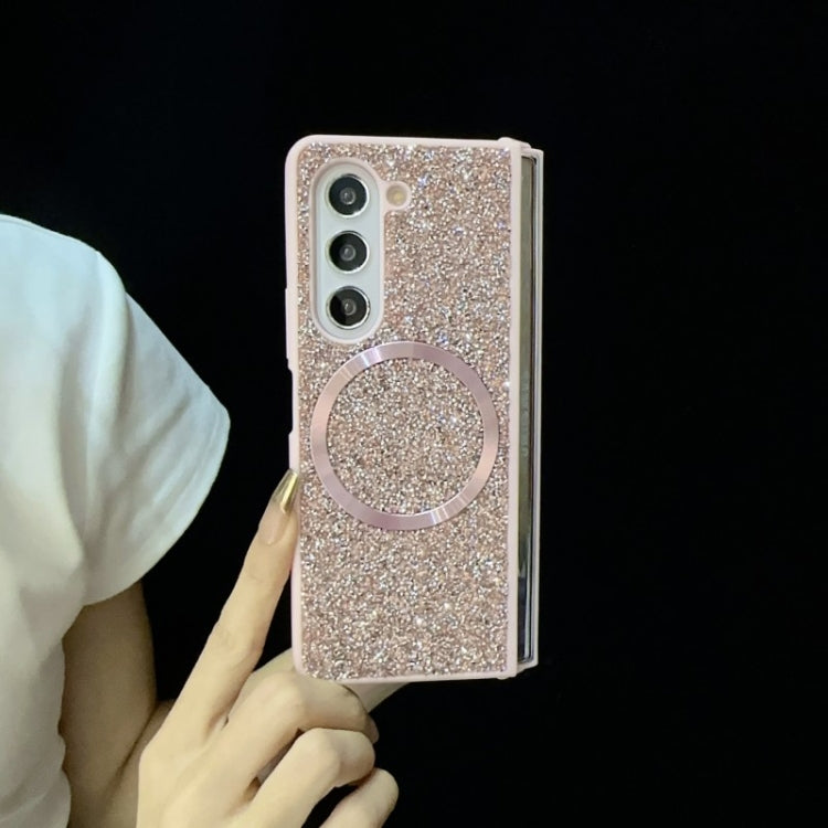 For Samsung Galaxy Z Fold5 Glitter MagSafe PC Phone Case(Pink) - Galaxy Z Fold5 Cases by buy2fix | Online Shopping UK | buy2fix