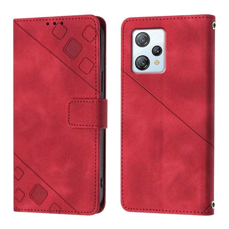 For Blackview A53 Skin Feel Embossed Leather Phone Case(Red) - More Brand by buy2fix | Online Shopping UK | buy2fix