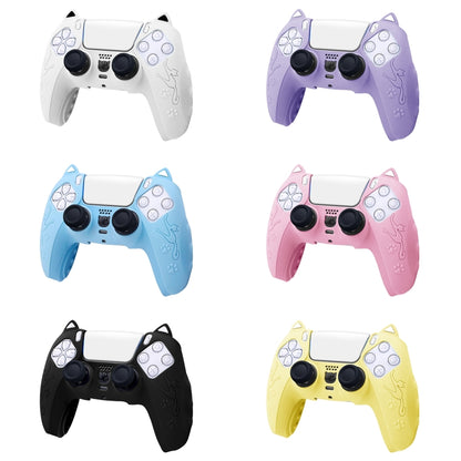 For Sony PS5 Cat Ear Shape Gamepad Silicone Protective Case(Purple) - Cases by buy2fix | Online Shopping UK | buy2fix