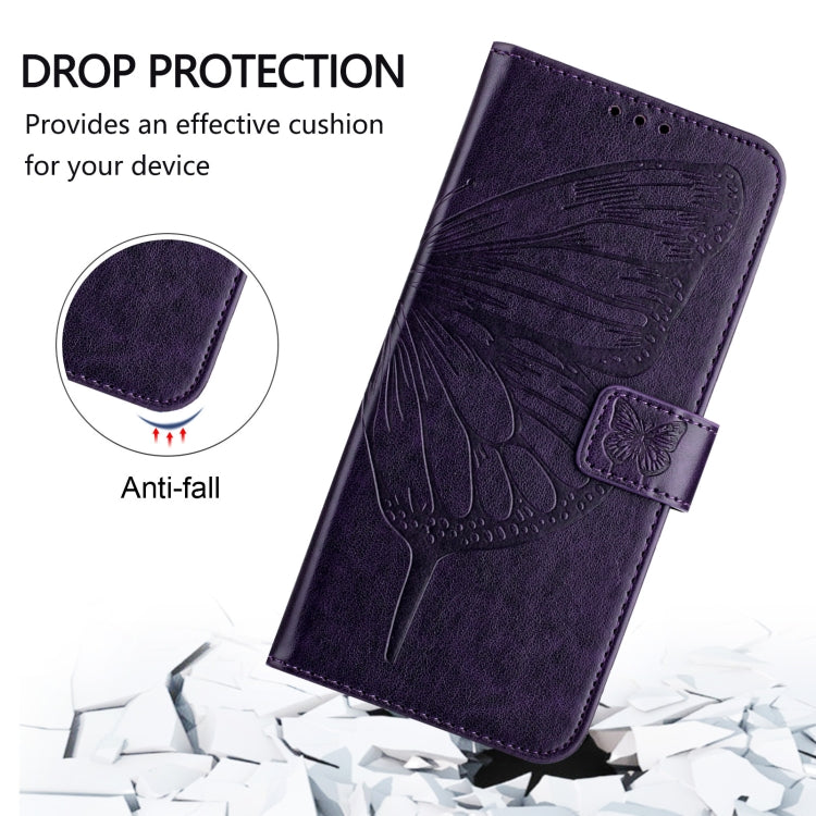 For Blackview A53 Embossed Butterfly Leather Phone Case(Purple) - More Brand by buy2fix | Online Shopping UK | buy2fix