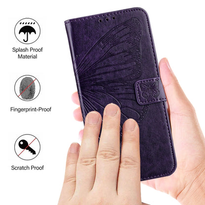 For Blackview A53 Embossed Butterfly Leather Phone Case(Purple) - More Brand by buy2fix | Online Shopping UK | buy2fix