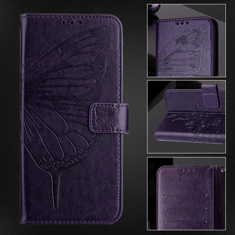 For Blackview A53 Embossed Butterfly Leather Phone Case(Purple) - More Brand by buy2fix | Online Shopping UK | buy2fix