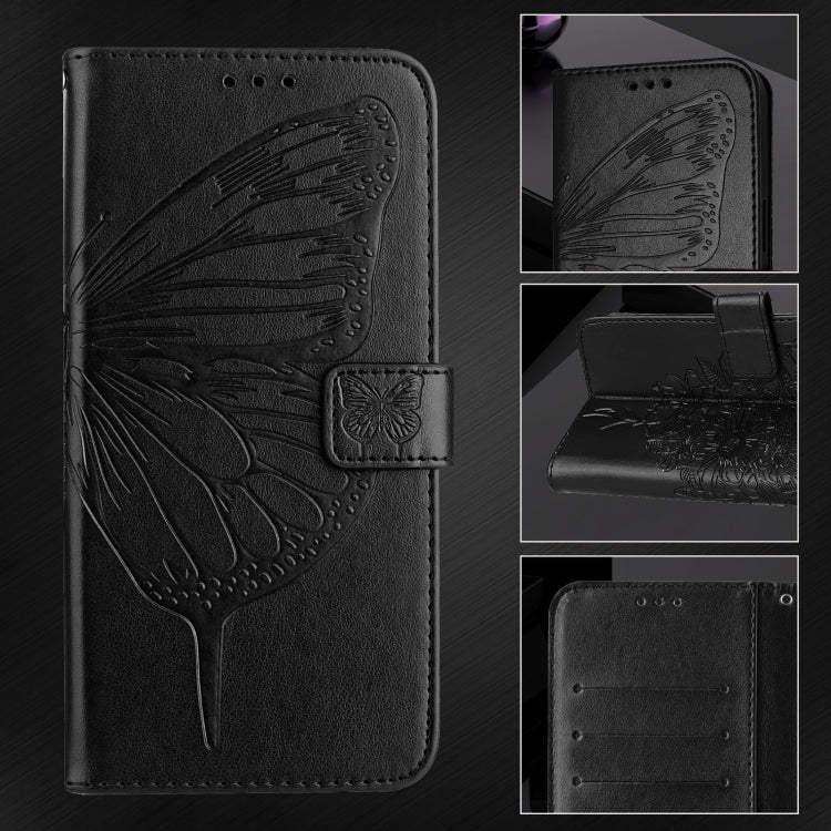 For Blackview A53 Embossed Butterfly Leather Phone Case(Black) - More Brand by buy2fix | Online Shopping UK | buy2fix