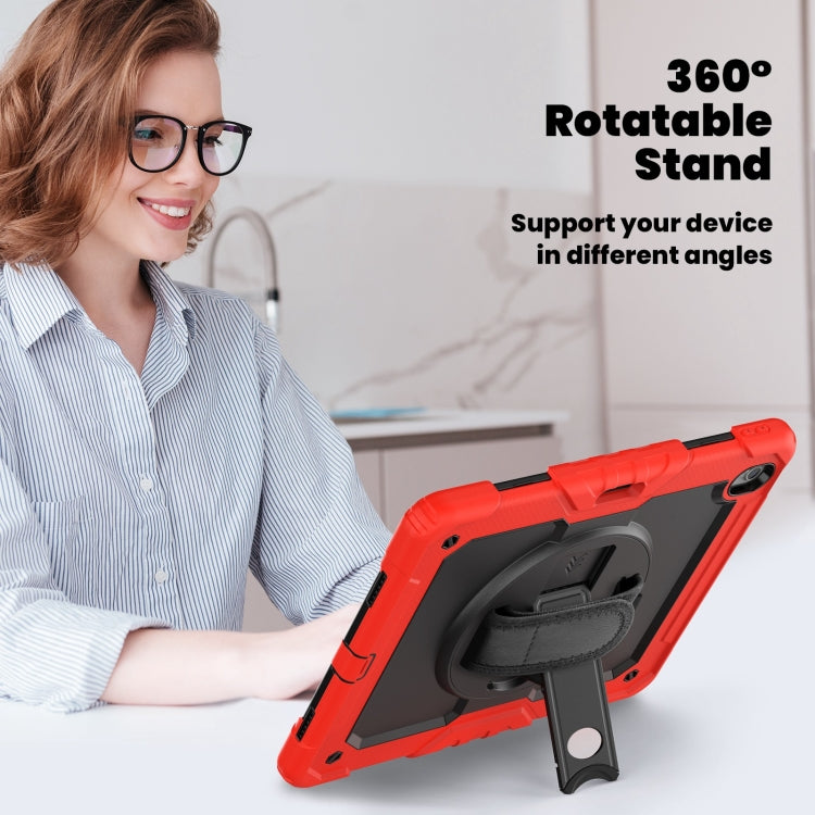 For iPad Air 13 2024 Silicone Hybrid PC Tablet Case with Shoulder Strap(Red) - iPad Air 13 2024 Cases by buy2fix | Online Shopping UK | buy2fix