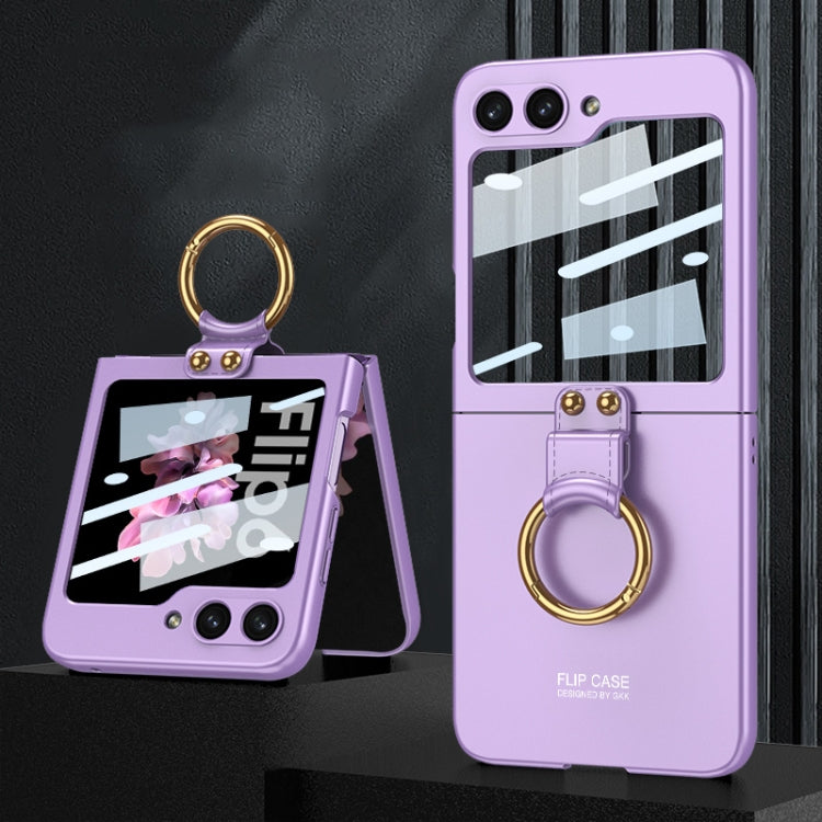 For Samsung Galaxy Z Flip6 GKK Integrated Ultra-thin PC Full Coverage Phone Case with Ring Holder(Dream Mirror Purple) - Galaxy Z Flip6 5G Cases by GKK | Online Shopping UK | buy2fix