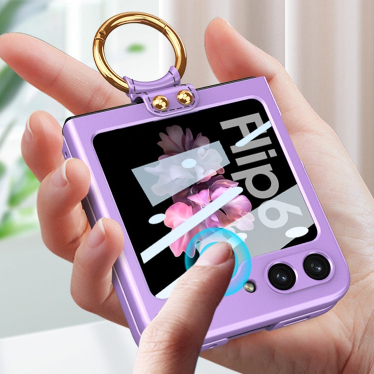 For Samsung Galaxy Z Flip6 GKK Integrated Ultra-thin PC Full Coverage Phone Case with Ring Holder(Dream Mirror Purple) - Galaxy Z Flip6 5G Cases by GKK | Online Shopping UK | buy2fix