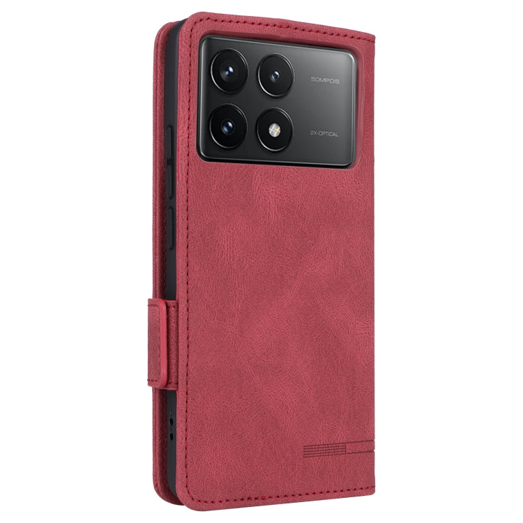 For Redmi K70 / K70 Pro Magnetic Clasp Leather Phone Case(Red) - Xiaomi Cases by buy2fix | Online Shopping UK | buy2fix