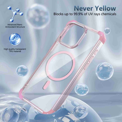 For iPhone 14 Pro Max Transparent MagSafe Magnetic Phone Case(Pink) - iPhone 14 Pro Max Cases by buy2fix | Online Shopping UK | buy2fix