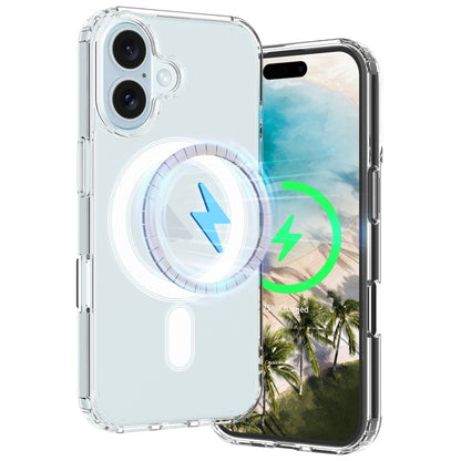 For iPhone 16 MagSafe Clear Acrylic PC Hybrid TPU Phone Case(Transparent) - iPhone 16 Cases by buy2fix | Online Shopping UK | buy2fix