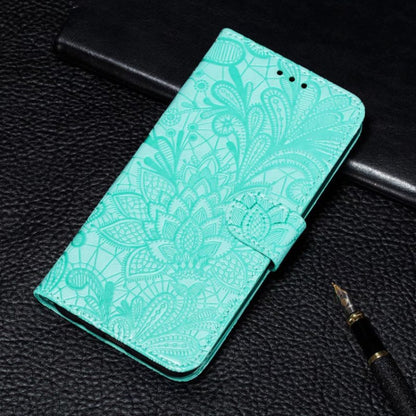 For Xiaomi Redmi K70 Lace Flower Embossing Flip Leather Phone Case(Green) - K70 Cases by buy2fix | Online Shopping UK | buy2fix