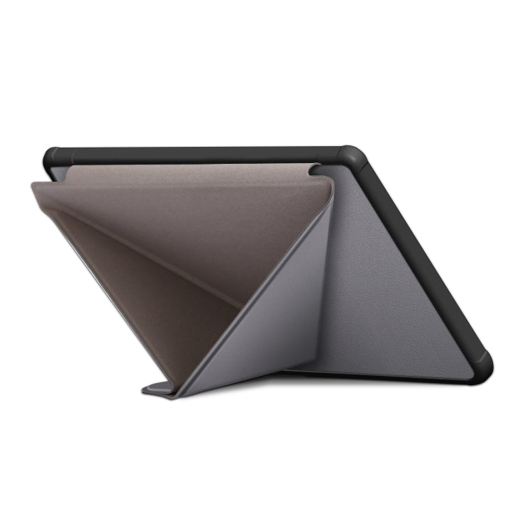 For Kobo Libra Colour 2024 Solid Color Deformation TPU Leather Smart Tablet Case(Grey) - Others by buy2fix | Online Shopping UK | buy2fix