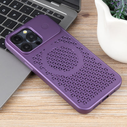 For iPhone 14 Pro Max Pure Color Honeycomb Aromatherapy MagSafe Phone Case(Purple) - iPhone 14 Pro Max Cases by buy2fix | Online Shopping UK | buy2fix
