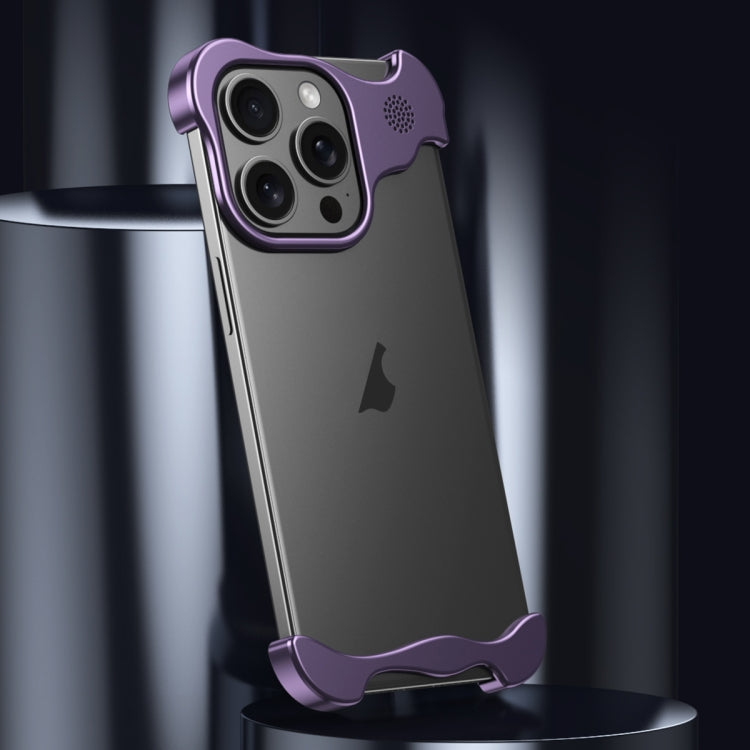 For iPhone 15 Pro Max Aromatherapy Alloy Frameless Phone Case(Purple) - iPhone 15 Pro Max Cases by buy2fix | Online Shopping UK | buy2fix