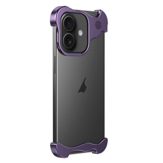 For iPhone 16 Aromatherapy Alloy Frameless Phone Case(Purple) - iPhone 16 Cases by buy2fix | Online Shopping UK | buy2fix