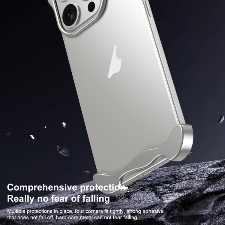 For iPhone 16 Plus Aromatherapy Alloy Frameless Phone Case(Silver) - iPhone 16 Plus Cases by buy2fix | Online Shopping UK | buy2fix