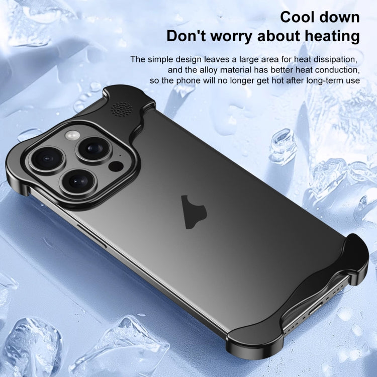 For iPhone 15 Plus Aromatherapy Alloy Frameless Phone Case(Black) - iPhone 15 Plus Cases by buy2fix | Online Shopping UK | buy2fix