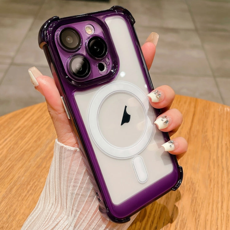 For iPhone 12 Pro Max Clear Acrylic + TPU MagSafe Magnetic Phone Case(Purple) - iPhone 12 Pro Max Cases by buy2fix | Online Shopping UK | buy2fix