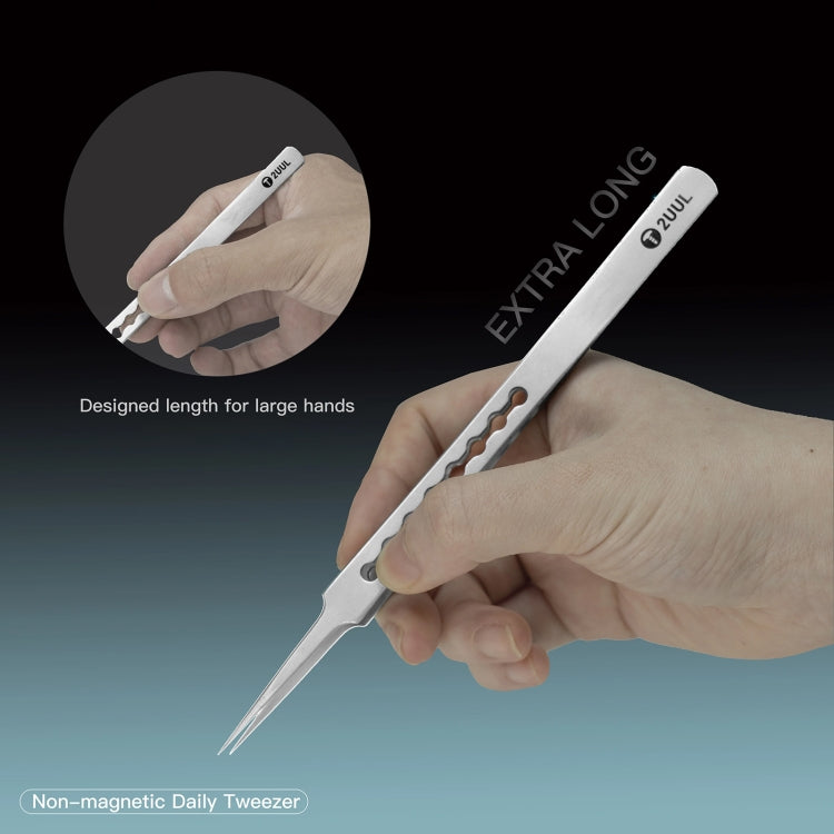 2UUL Non-magnetic Stainless Stencil Tweezers with Holes, Model:TW21 - Tweezers by 2UUL | Online Shopping UK | buy2fix