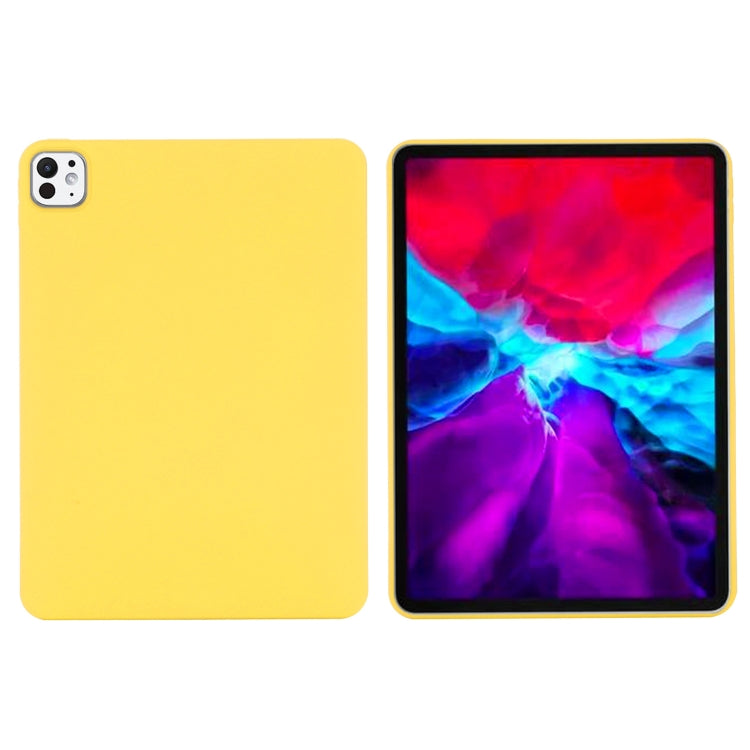 For iPad Pro 13 2024 Pure Color Liquid Silicone Shockproof Tablet Case(Yellow) - iPad Pro 13 2024 Cases by buy2fix | Online Shopping UK | buy2fix