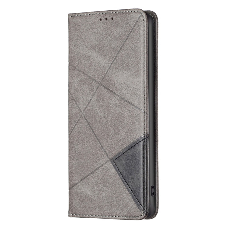 For Samsung Galaxy S25 Ultra 5G Rhombus Texture Magnetic Leather Phone Case(Grey) - Galaxy S25 Ultra 5G Cases by buy2fix | Online Shopping UK | buy2fix