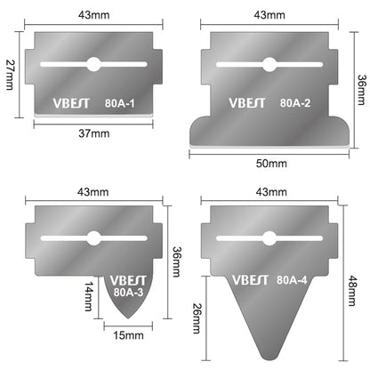 BEST VBST-80A 8 in 1 Stainless Steel Multipurpose Magnetic Double-sided Glue Removal Scraper Set - Dust Remove Tool by BEST | Online Shopping UK | buy2fix